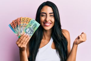 Australian woman saving money
