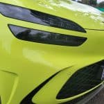 Sao Paulo Lime green Genesis GV60 front fender and close up of LED headlights