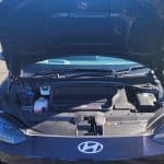 Black Hyundai IONIQ 6 TECHNIQ front hood open shoping frunk